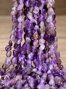 Natural Amethyst Loose Beads, Asymmetrical Spacer Beads, Handmade Women's Jewelry Gift, DIY Necklace Bracelet Earring Accessories, 40CM/15.75 Inches - Multicolor - View 4