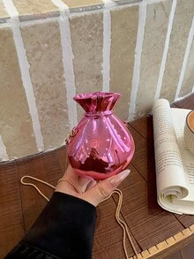 女款迷你幸運福袋包，新款壓克力晚宴包，百搭鏈條單肩斜背包 - 粉色 - 查看 8