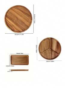 1 pieza Bandeja de madera de acacia, Bandeja de madera, Plato de postre, Plato de aperitivos, Adecuado para usar en cocinas y comedores. Sostener alimentos. Accesorios de cocina, Bandejas decorativas de cocina. Organizar Dim Sum, Sushi, Verduras y Frutas. Halloween, Temporada de cosecha, Navidad - Amarillo - Ver 10