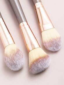 ronshadow 3pcs Dual-Ended Makeup Brush Set Including Powder Brush + Blush Brush + Foundation Brush + Contour Brush Soft Bristle Full Face Makeup Tool - Multicolor - View 10