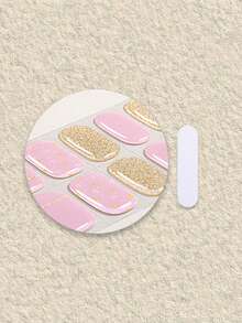 Milk Jelly White Semi-Cured Gel Nail Stickers 20pcs Fashion Color Long-Lasting Full Coverage Gel Nail Art Stickers - Baby Pink - View 3