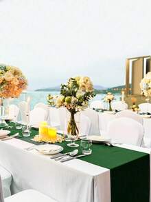 1-12pcs Satin Table Runner, Romantic Tablecloth For A Perfect Celebration. Silk Satin Fabric Chair Sash For Spring Parties, Such As Gatherings, Engagements, Birthdays, Hotels, Homes, Etc. - Multicolor - View 9