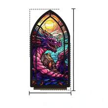 1pc Colorful Glass Butterfly Acrylic Bookend, Gothic Church Window Design Bookshelf Organizer, Non-Slip Book Support, Aesthetic Room Decor, Book Lover Gift, Office Desk Storage - 1PC - View 15