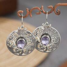 Pendientes colgantes de moda vintage para mujer, joyería exquisita para el uso diario - Plateado - Ver 3