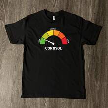 Funny Casual Short Sleeve T-Shirt/T-Shirt Made Of Thick Cotton With High/Low Cortisol H5M4 - 黑色低皮質醇襯衫 - 查看 1