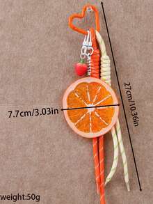 Fashionable And Versatile Strawberry Lemon Pendant, Personalized Design, Color-Block Bag Charm, Cute And Lightweight Keychain, Suitable For Shopping, Dating, Daily Outings And Work Occasions. - Multicolor - View 4