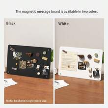 1 Set High-Quality Desktop Magnetic Whiteboard (Includes 4 Magnetic Push Pins And Sturdy Metal Frame) Modern Polished Black Frame, Can Be Used As Memo And Display Board, Suitable For Magnets, Photos, Souvenirs, Travel And RV Stickers, Also Suitable For Office, Home, Kitchen, Hotel Reception, Coffee Shop, Milk Tea Shop And Other Places - Multicolor - View 6