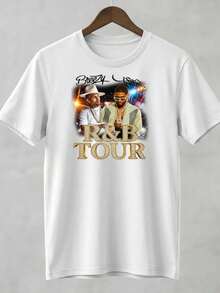 Maglietta da Concerto del Tour R&B di Usher, Stile Vintage con Grafica, Maglione Sublimato, Tumbler - Bianco - Visualizzare 1