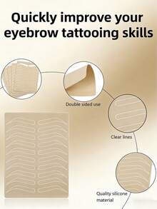 10pcs/5pcs/1pc Eyebrow Practice Skin, Silicone Tattoo Skin, For Eyebrow Microblading/Tattooing/Makeup Practice, Soft Silicone Permanent Makeup Learning Skin, Ink Not Included - Apricot - View 6
