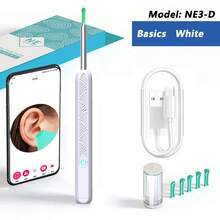 Visual Earwax Cleaner With Camera, Earwax Removal Endoscope With 5M Camera, Light-Up Otoscope, Ear Cleaning Tools, Ear Care - NE3-D 基本款 白色 - 查看 1