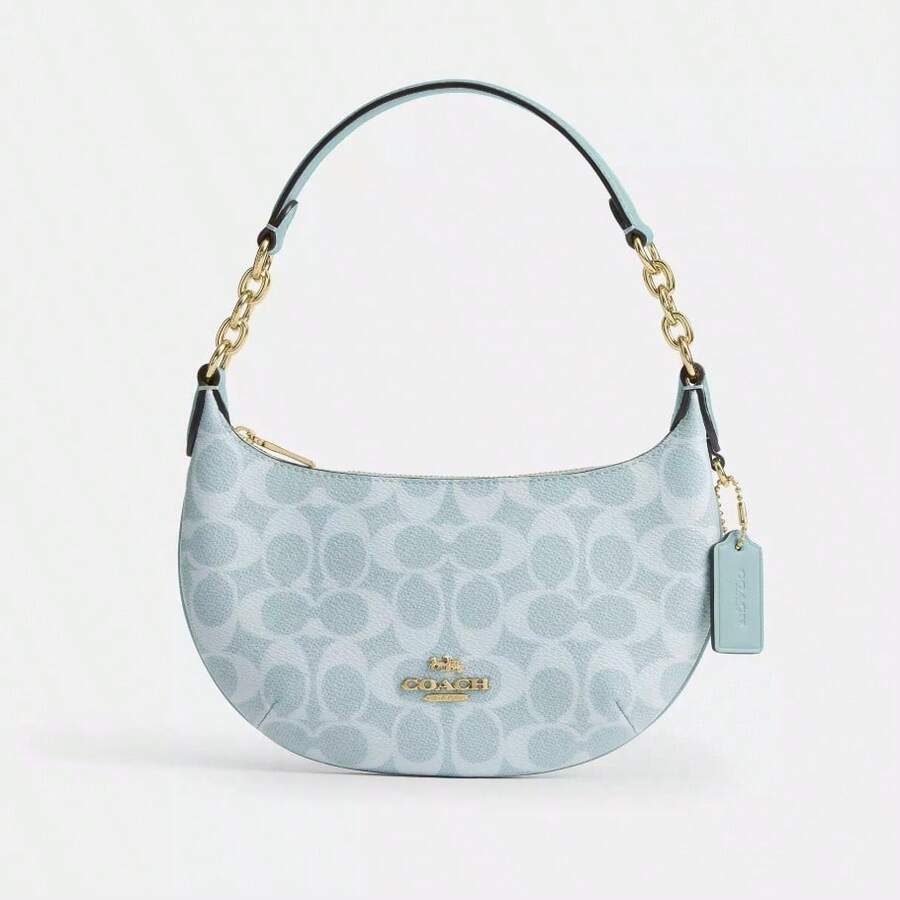 Coach Women's Mini Payton Chain Top Handle Bag - 淺藍色簽名 - 查看 1