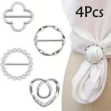 Set de 2/3/4/5/6/8 piezas de anillos clip para camisetas - Accesorios de moda para camisas, bufandas y sombreros, accesorios de prenda para ceñir la cintura - Accesorios de moda multifuncionales para ropa, bufanda, vestido elegante, hebillas en las esquinas - Multicolor - Ver 19
