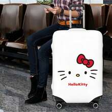 Miniso Minimalist Hello Kitty Bow Design Suitcase Cover, Stretchy Protective Luggage Skin, Simple Anti-Dust Travel Protector - Color - View 3