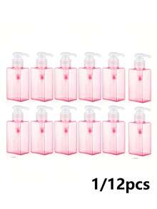 1/12個 100ml 壓頭式迷你旅行分裝瓶 塑膠方形乳液分裝容器 洗面乳洗沐用品空瓶 - 多色 - 查看 1