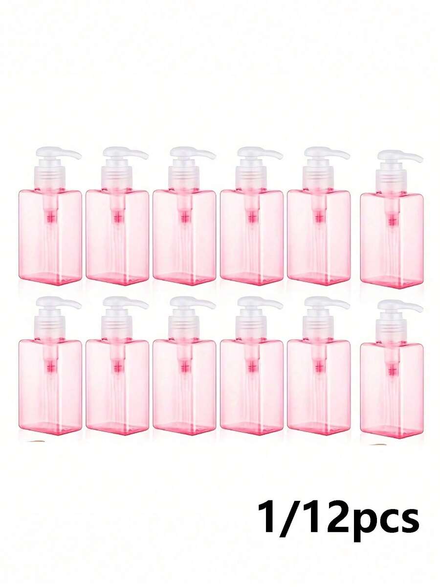 1/12個 100ml 壓頭式迷你旅行分裝瓶 塑膠方形乳液分裝容器 洗面乳洗沐用品空瓶 - 多色 - 查看 1