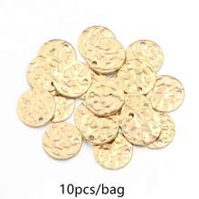 10pcs/Pack Stainless Steel Embossed Charm, Elegant Jewelry Decor For Earring, Clothes Accessories & Hair Ornament, Anti-Allergy And Color Retention - 10pcs/pack - View 19