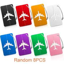 6/8pcs Aluminum Alloy Luggage Tags Set High Quality Design With Secure Steel Loop Sturdy & Stylish Perfect For Easy Identification Needs - Random Color - View 10