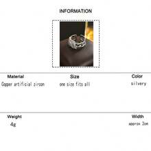 KMT 1pc Copper Inlaid Artificial Zirconia Creative Twisted Chain Women's Ring, 3D Line Design With High-End Luxury Feel, Essential Fashion Accessory For Young People, Minimalist High-End Commuter Style, Perfect Gift For Goddess Day, Women's Day, Birthday, Suitable For Workplace Colleagues, Best Friends, Female Elders, Elegant And Stylish. Thick Chain Cuban Open Ring, American Retro Hot Girl Style, Unisex, Street Cool Girls - Twisted Chain Clause - View 7