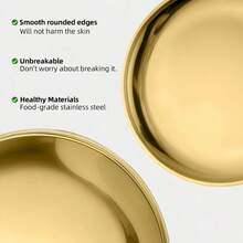 Golden Metal Dinner Plates, Set Of 5 With Round And Oval Styles, High-Quality Tray Set, Suitable For Serving Food, Snacks, Jewelry, Cosmetics, Parties And Daily Use. - Baking Pan - View 4