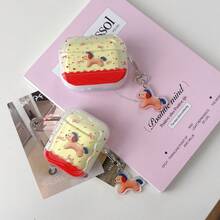 藍色帽子狗蝴蝶結耳機保護套 + 壓克力吊飾配件，適用於 Airpods2/3/4/Pro/Pro2/Pro3 耳機保護套 - 彩色 - 查看 7