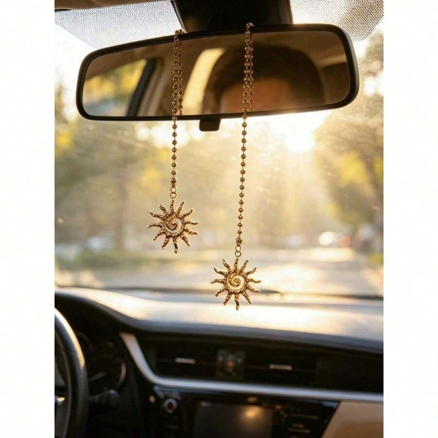 1 pièce Pendentif de voiture tournesol, décoration de rétroviseur intérieur, pendentif de voiture - A - Voir 1