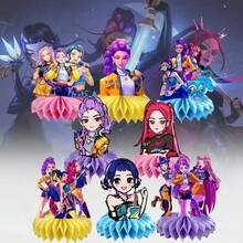 50件新款K-POP D Emon Hunters生日派對裝飾，熱銷K-Pop粉絲蜂巢裝飾，3D紙蜂巢展示飾品，生日慶祝與朋友禮物桌面中心裝飾 - 彩色 - 查看 6
