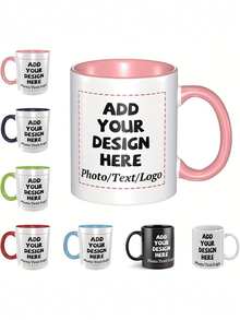 1pc 11oz Personalized Name 18th Birthday Ceramic Coffee Mug | Customized Pink & Gold Theme Teacup With Champagne, Balloons And "Happy 18th Birthday" Text, Dishwasher , Ideal Gift For Adults - Multicolor - View 2