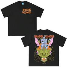 Camiseta de la banda Imagine Dragons, gira mundial Loom 2025, ropa para hombre y mujer, camiseta rock, punk, gótica, casual, de gran tamaño. - Negro - Ver 1