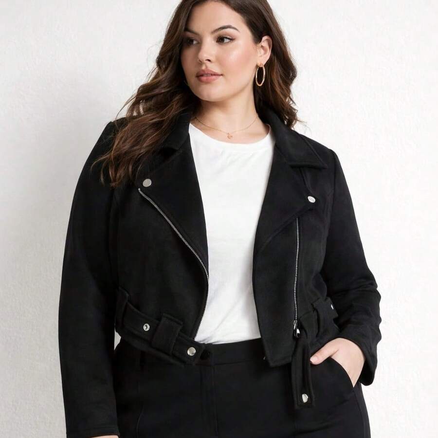 Women's Suede Premium Jacket - Negro - Ver 1