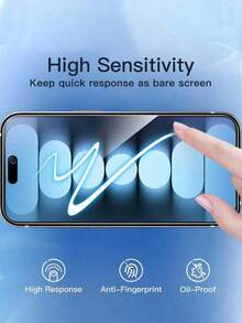 MIGAE 2pcs Full Screen Privacy Waterproof Shockproof Anti-Scratch Tempered Glass Screen Protector, Compatible With IPhone 18 Pro 18 Pro Max 17 16 15 Pro Max 14 Plus 15 14 13 12 Mini 11 Pro X XS Max XR, Suitable For Phone Cases, Daily Office Home Phone Accessories, Birthday Gift For Family And Friends - Black - View 3