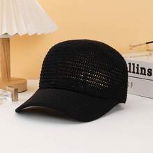 1pc Breathable Mesh Baseball Cap - Adjustable Sun Hat, Solid Color, Lightweight And Versatile, Suitable For Summer Outdoor Activities | Summer Versatile Headwear | Sun Hat - Khaki - View 2