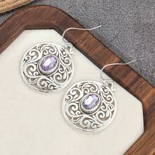 Pendientes colgantes de moda vintage para mujer, joyería exquisita para el uso diario - Plateado - Ver 5