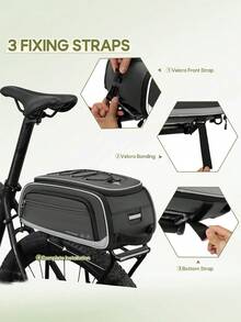 Bike Bags For Bicycle Rear Rack - 15L-23L Expandable Waterproof Bike Trunk Bag With Rain Cover, 4-In-1 Pannier Saddle Bag & Backpack For Ebike - Grey - View 3