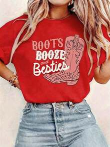 Mother's Day Set, Crop Tops, Women's Soccer Jersey, Women's Baseball Jersey, Women's Summer Tops, Korean Fashion, Women's Vintage Tops, Vintage Tops - 紅色 - 查看 1