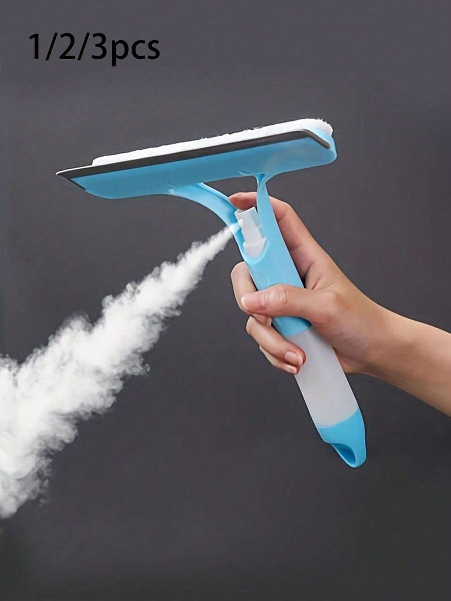 1/2/3件組 3合1多功能玻璃清潔工具含噴霧器，窗戶玻璃清潔套組，玻璃刮水器含刮刀與噴霧器，適用於浴室、廚房、客廳、臥室、廁所 - 高效鏡面與窗戶刮水器