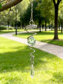 1set Colorful Crystal Spiral Wind Chime Pendant, Rotating Glass Ball Ornament, Prism Pendant, Suitable For Outdoor Garden And Patio Decoration, Rotating Light-Absorbing Pendant, Suitable For Home Gardening, Party And Holiday Decoration. - A - View 8