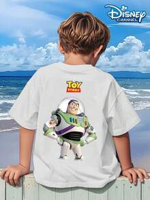 Disney Buzz Lightyear Fun Kids T-Shirt, TOY STORY, Buzz Lightyear, Aliens Graffiti, Fun And Versatile Top - 白色 - 查看 3