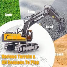 Remote Control Excavator, Suitable For 6-12 Years Old Boys Toy. 11-Channel Remote Control Construction Vehicle With Sound And Light Effects And Metal Bucket. Perfect As A Birthday Gift For Children 6 Years Old And Above. (2.4 GHz Frequency) - Multicolor - View 7