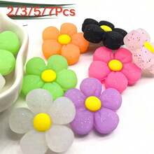 2/3/5/7Pcs Macaron Color Soft Rubber Flower Accessories DIY Handmade Hair Clip Hair Tie Materials Cream Glue Phone Case Decoration Accessories Colorful 3D Small Flower Ornaments Random Style Color - Multicolor - View 12