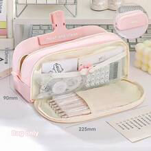 Multifunctional Multi-Layer Stationery Box, Student Stationery Storage Box, Large Capacity, Essential School Supplies For Back To School Season, Pen Case. - Pink - View 1