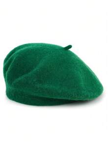 1pc Unisex Retro Solid Color Beret Hat, Suitable For Spring And Autumn, French Vintage Wool Felt Hat, Multiple Colors Available, Fashionable Minimalist Artist Style Hat, Classic Design, Summer, Beach - Multicolor - View 26
