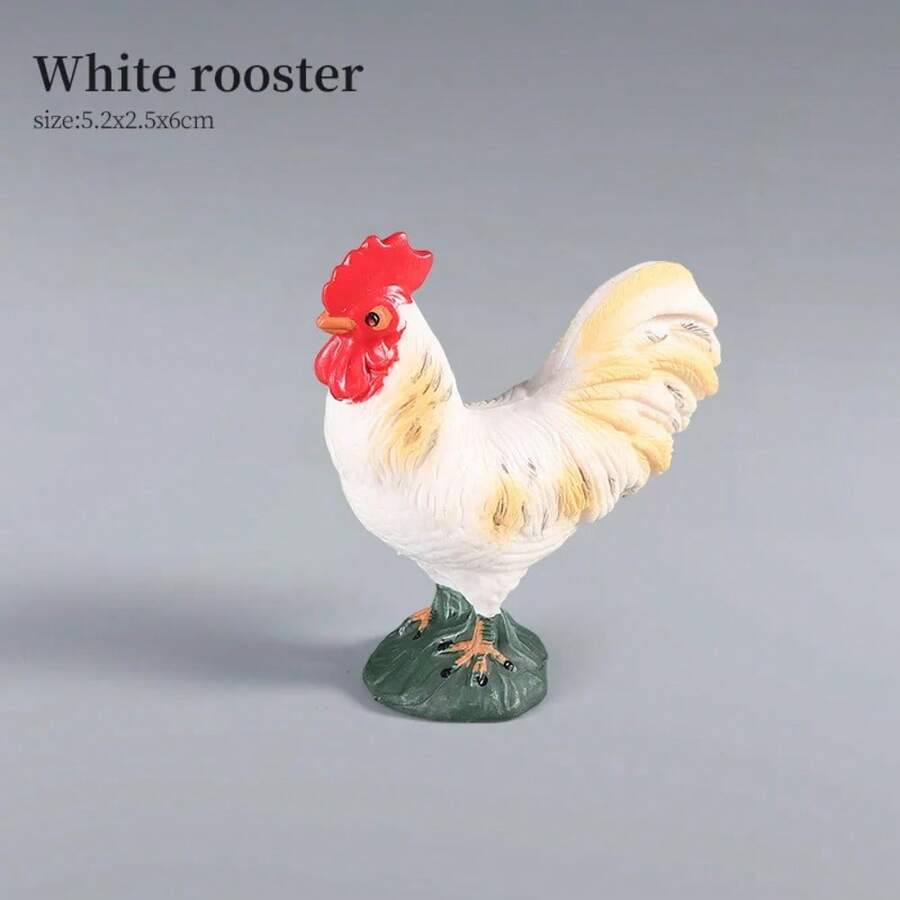Farm Animal Model Set for Educational Simulation - Duck, Goose, Swan, Hen and Chicken Action Figure Collection for,Christmas Gift - Granja-3 - Ver 1