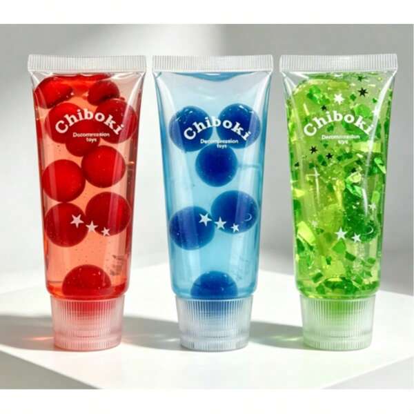 1pc Random Style Popular Shiny Tube Squishy, Transparent Gel Glitter Fingertip Toy, Soft Squeeze Stress Relief Toy, Cheese Squishy, Dumpling Squishy, Fingertip Toy, Squishy Toy