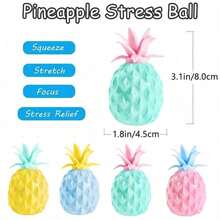 1pc Popular Stress Relief Toy: Maltose & Pineapple Shaped Slow Rebound Squeeze Toy, Macaron Color, Light Clay Flour Texture, Ideal Gift For Classmates And Friends - Multicolor - View 2