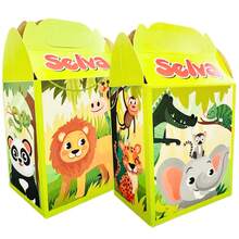 100 Fun Character Party Favor Boxes For Goodie Bags, Cardboard Boxes, Colorful Candy Boxes, Decorative Gift Boxes, Easter Favors, Posadas, Wedding Decorations, Birthdays - 叢林動物 - 查看 1
