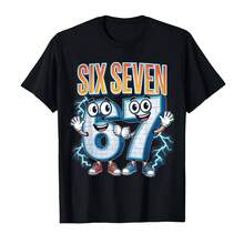 67 Meme italiano divertido 67 disfraz para niños Six Seven 6-7 camiseta para hombres mujeres 100% camisetas de algodón camisetas de manga corta - Multicolor - Ver 1