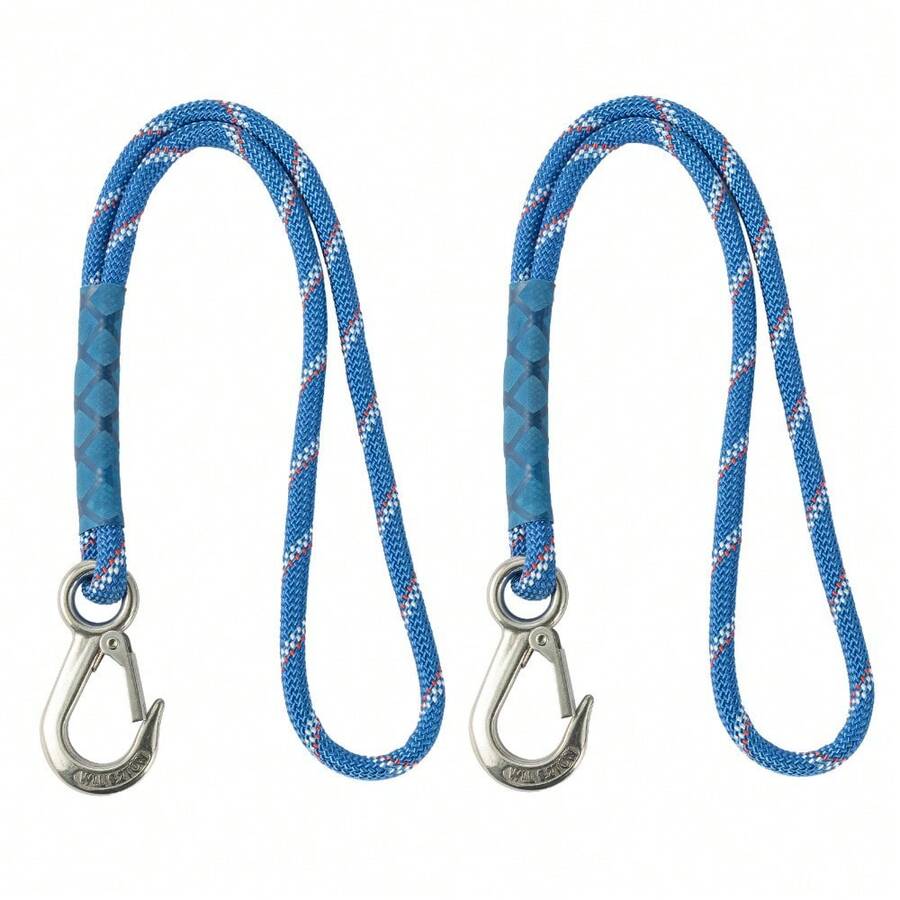 Universal Swing Hanging Strap, Blue Braided Nylon Rope Carabiner, Easy Install Extension For Hammock, Yoga, Tree And Ceiling Mounts - Blue - View 1