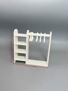 DOLLHOUSE Miniature Wardrobe Clothes Rack, Simple Version Clothes Bag Shoes Display Cabinet, Mini Bedroom Clothing Storage Decor - Multicolor - View 4
