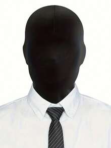 1 pièce Masque facial complet noir - Cagoule à couverture complète, avec boucle réglable, design de masque, avec ouvertures pour les yeux et la bouche - Pour masque facial complet de cosplay, ajustement confortable, fournitures pour fête d'Halloween - A - Voir 2