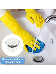 5pcs/Set Sink Overflow Drain Cover Set With Decorative Knob, Elegant Sink Drain Plug - Leak-Proof, Easy To Install Overflow Plug Accessories, Suitable For Bathroom And Kitchen Sinks, Modern Sink Fashion Design, Kitchen Sink Accessories - Multicolor - View 4